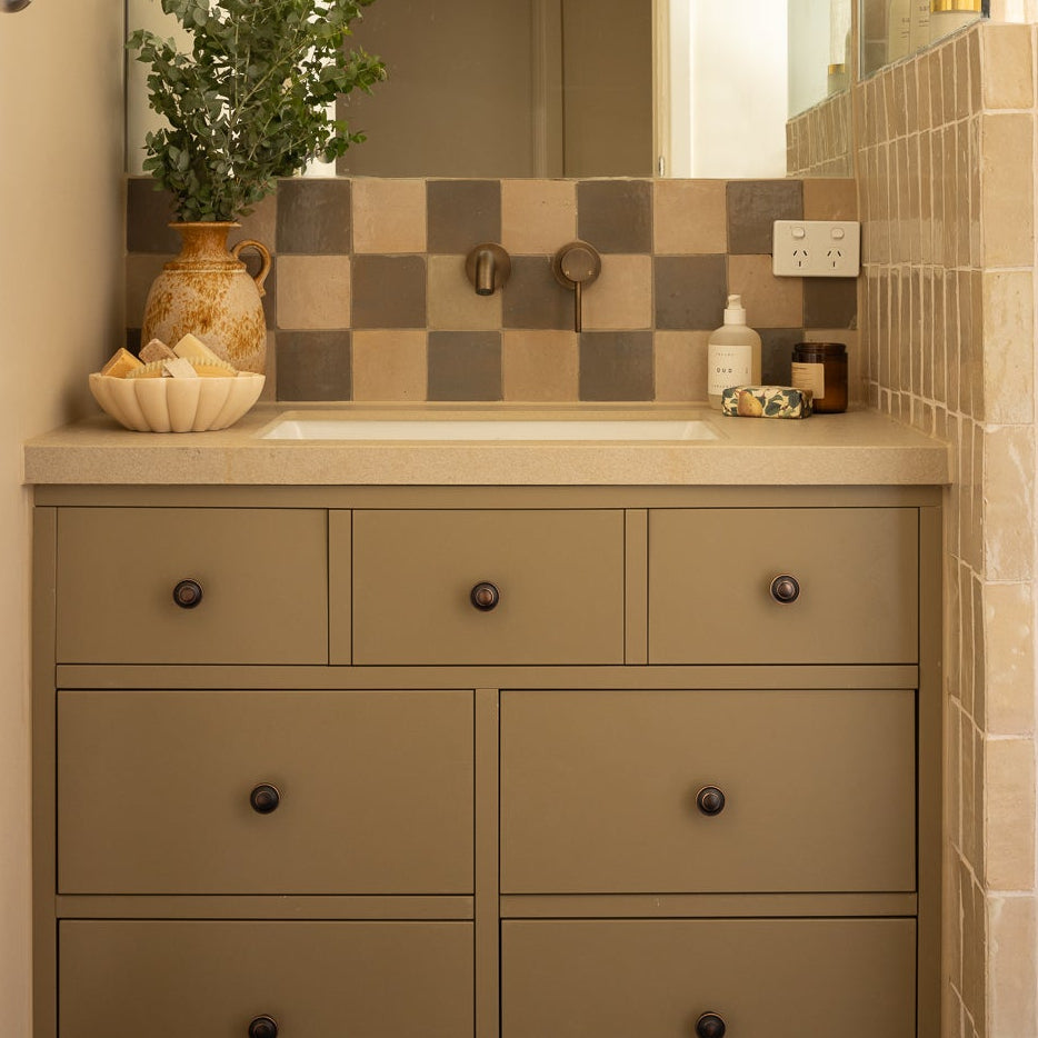 Moroccan Zellige Square Shiitake by Tiles of Ezra