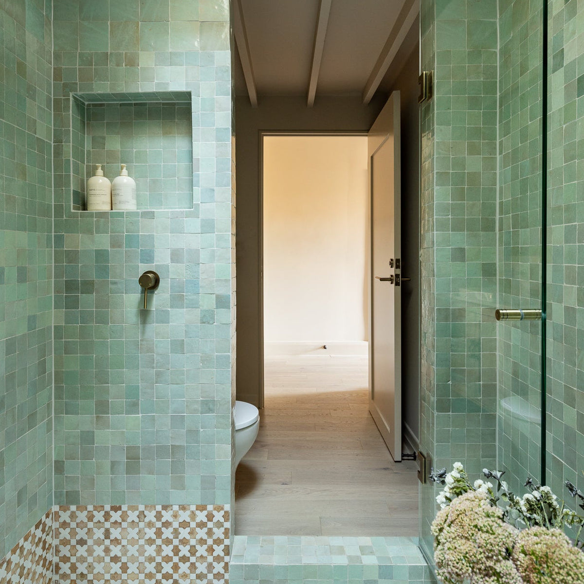 Moroccan Zellige Liston Mosaic Moss by Tiles of Ezra