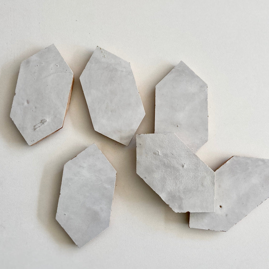 Moroccan Zellige Tesela Loose Loose: Snow by Tiles of Ezra