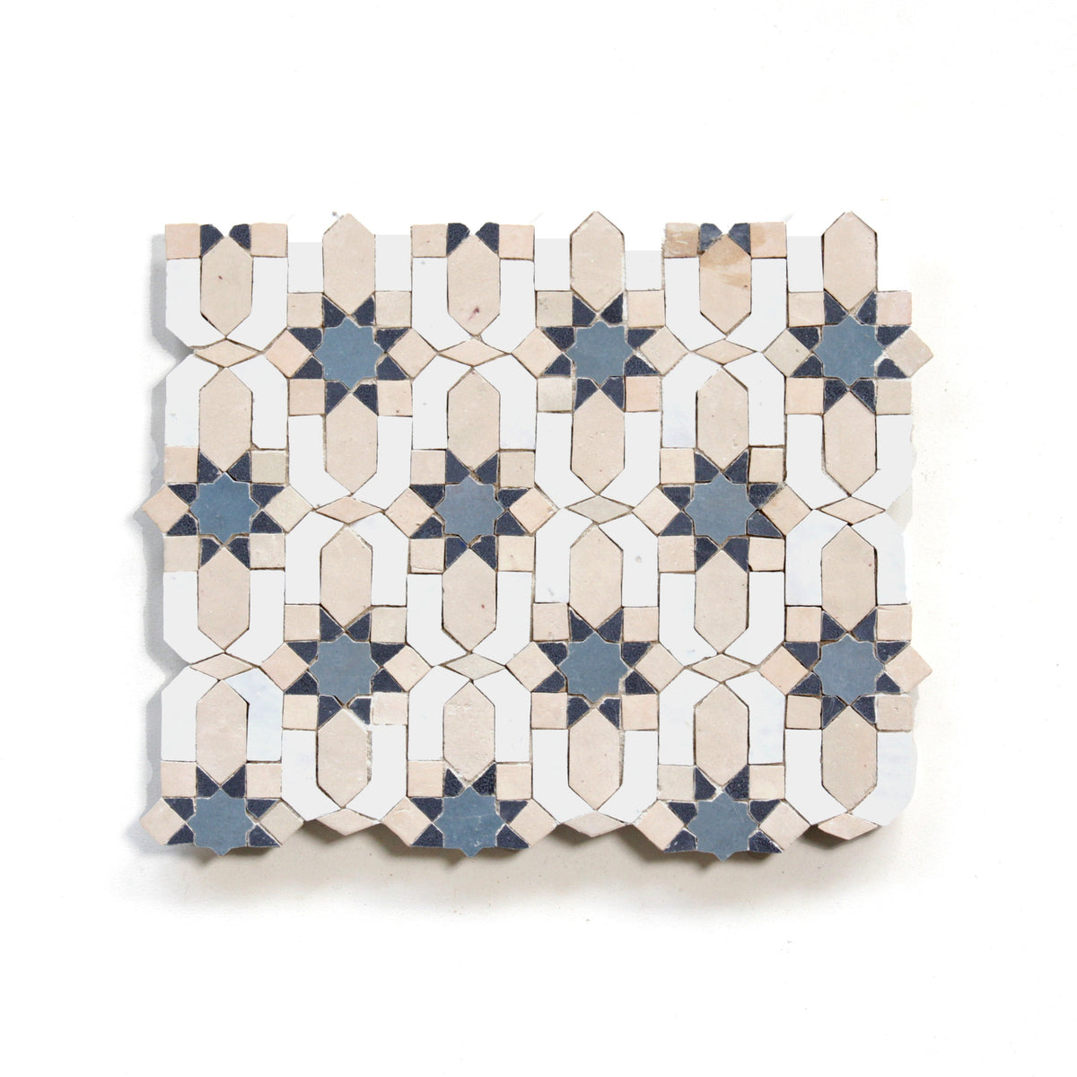Moroccan Zellige Lucerna Mosaic Snow + Clay + Ash Grey + Dark Grey by Tiles of Ezra