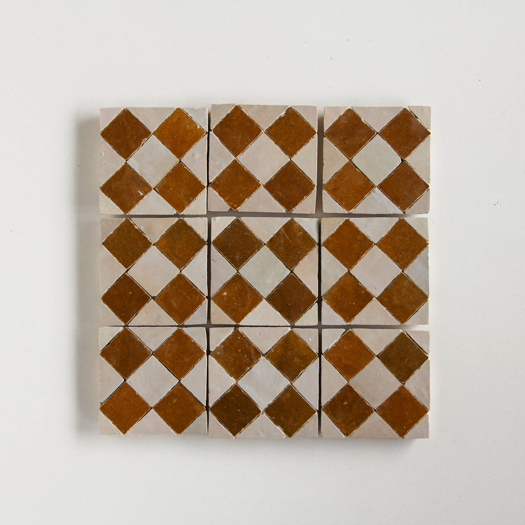 Moroccan Zellige Tavira Mosaic Manuka + Oat by Tiles of Ezra
