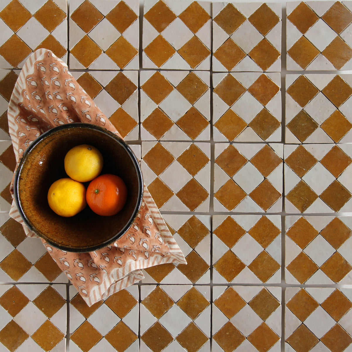 Moroccan Zellige Tavira Mosaic Manuka + Oat by Tiles of Ezra