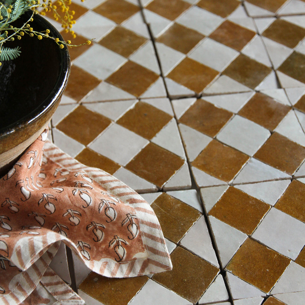 Moroccan Zellige Tavira Mosaic Manuka + Oat by Tiles of Ezra