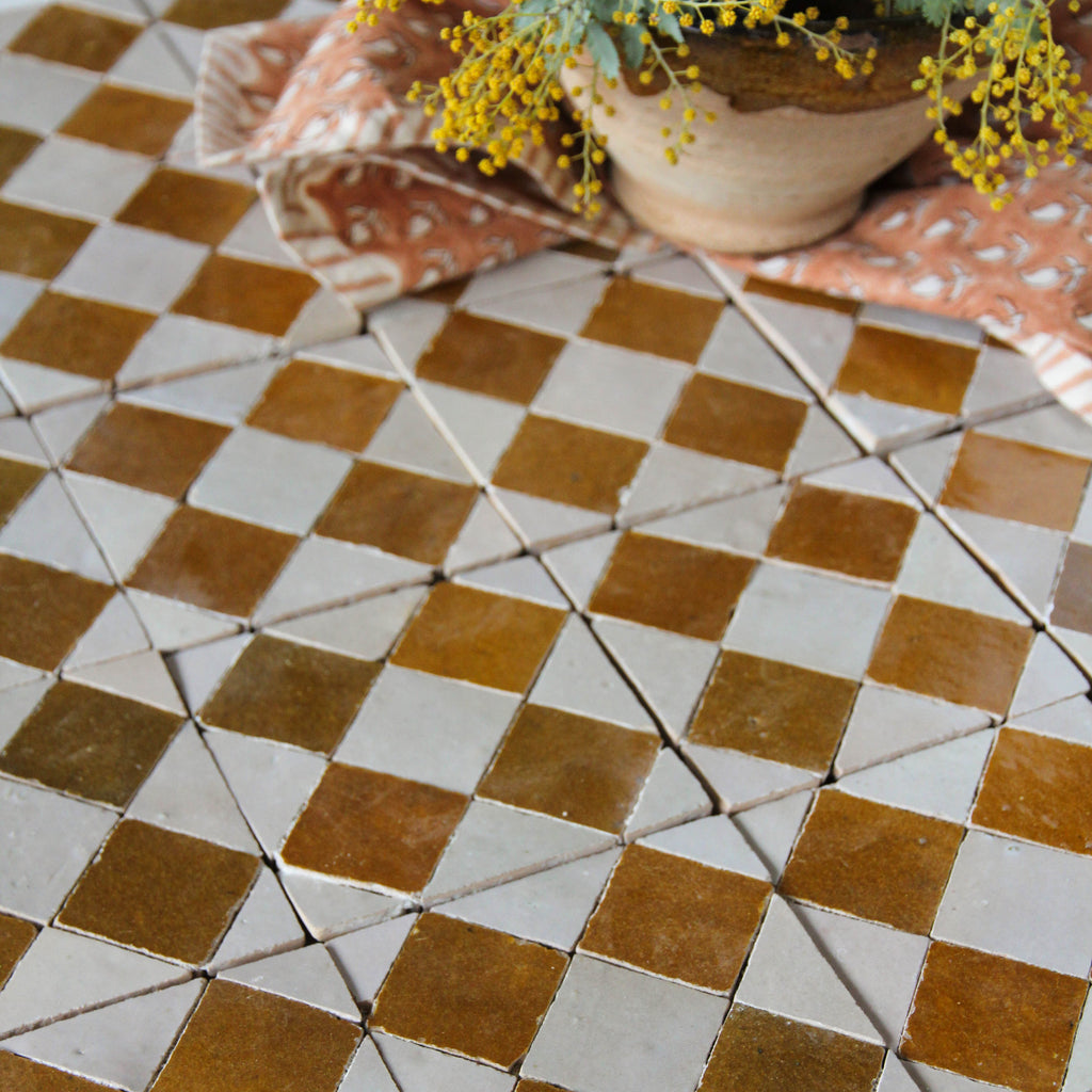 Moroccan Zellige Tavira Mosaic Manuka + Oat by Tiles of Ezra