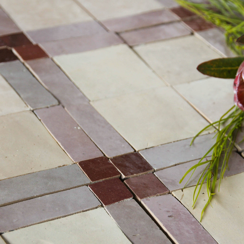 Moroccan Zellige Palacio Mosaic Clay + Rust + Moroccan Pink by Tiles of Ezra