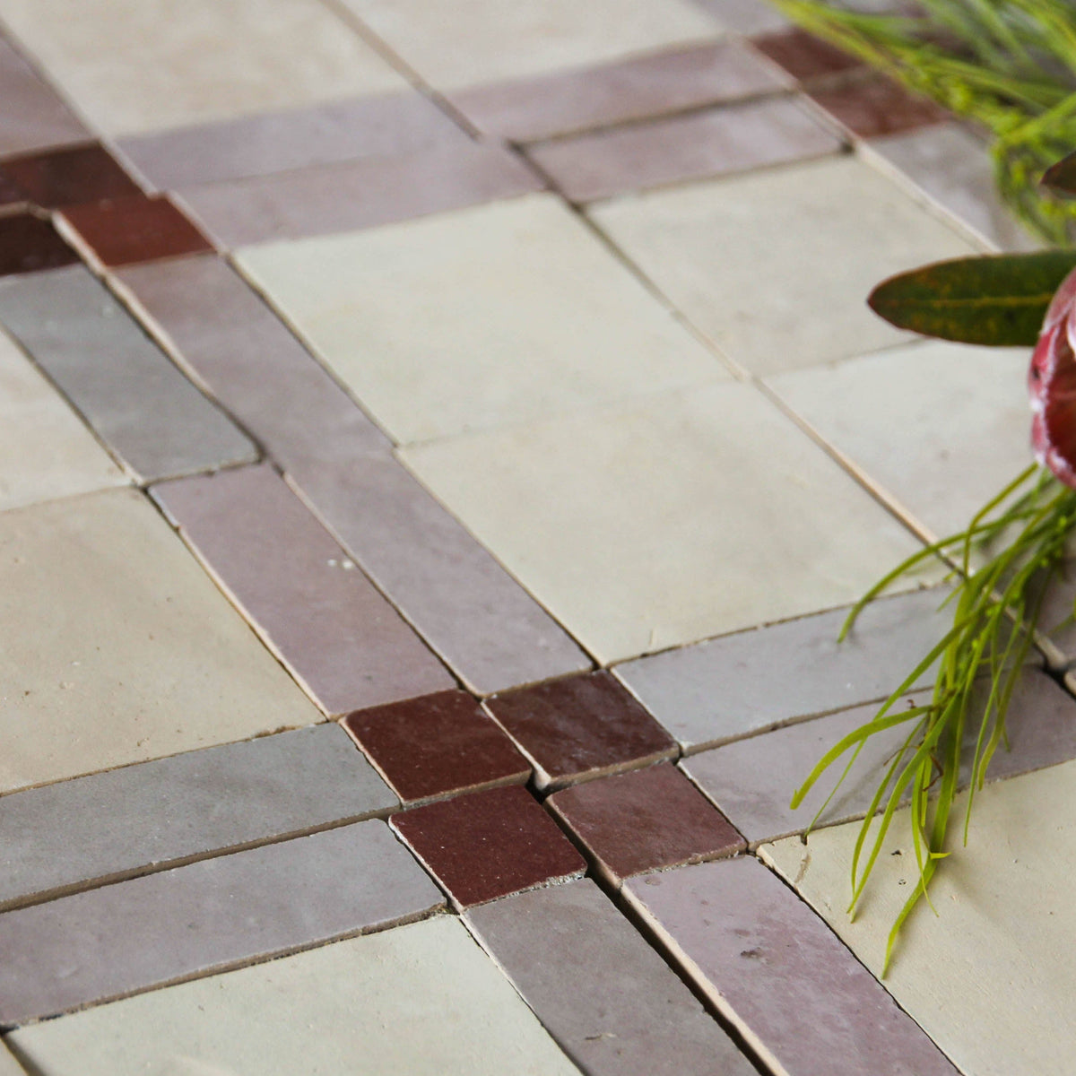 Moroccan Zellige Palacio Mosaic Clay + Rust + Moroccan Pink by Tiles of Ezra