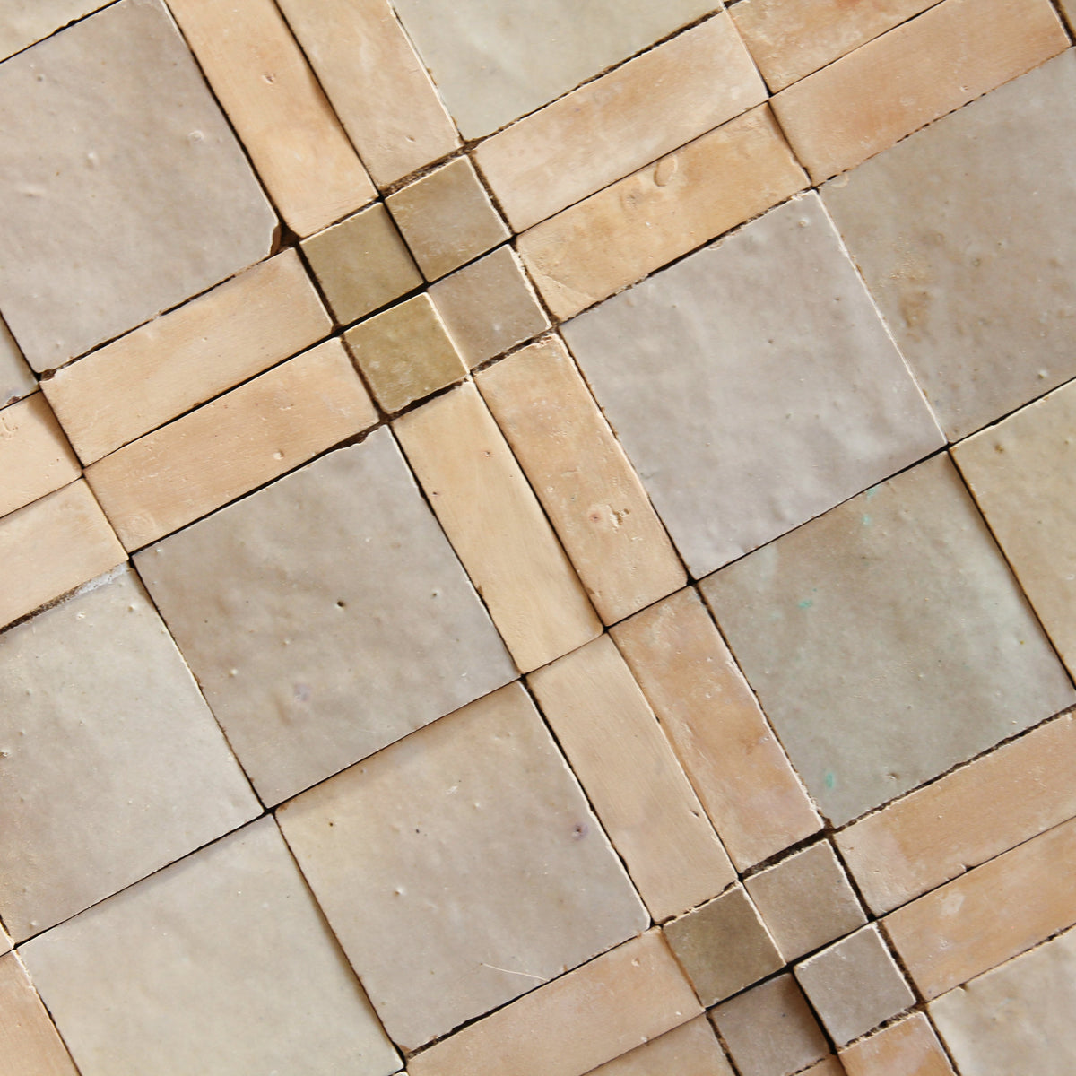 Moroccan Zellige Palacio Mosaic Clay + Latte + Oat by Tiles of Ezra
