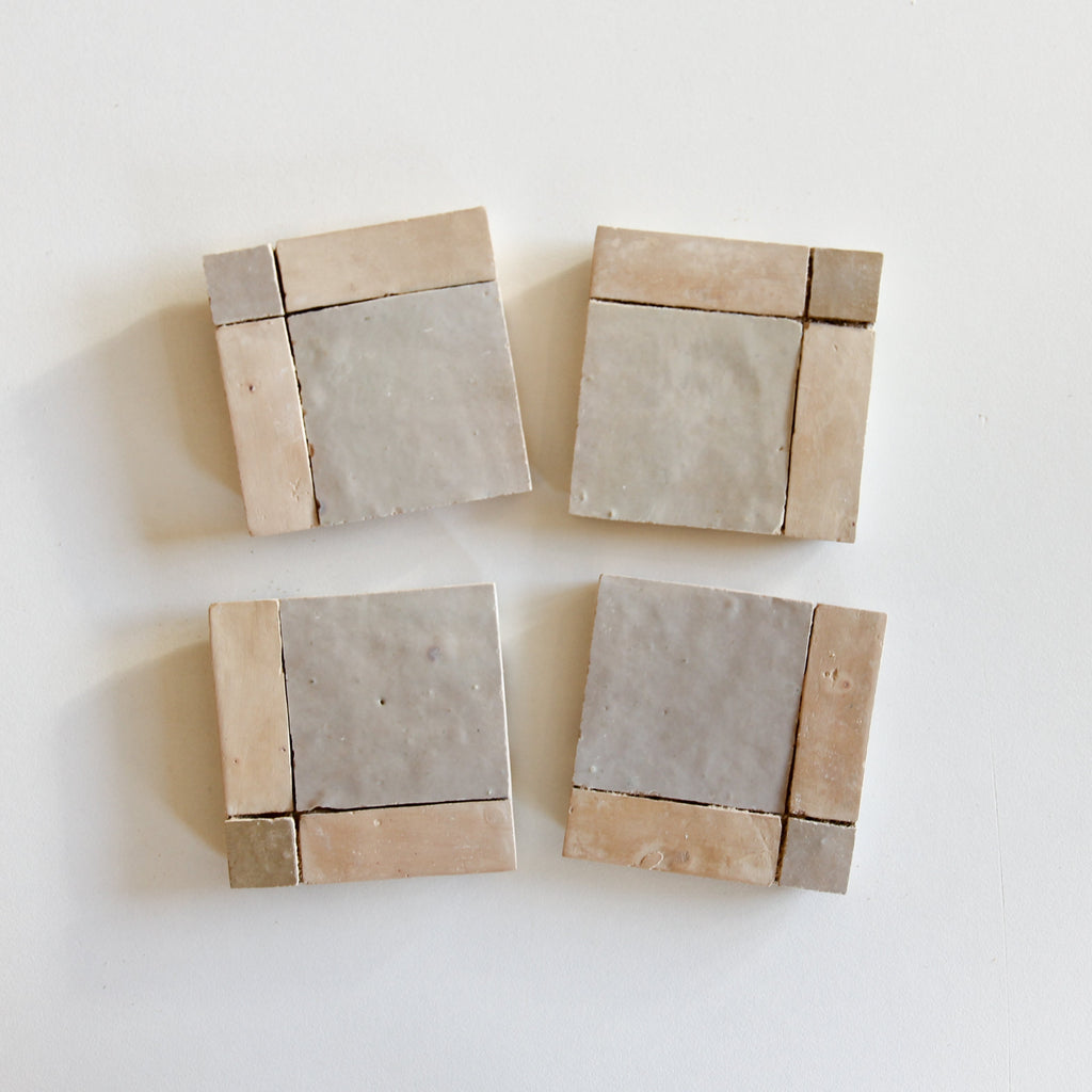 Moroccan Zellige Palacio Mosaic Clay + Latte + Oat by Tiles of Ezra