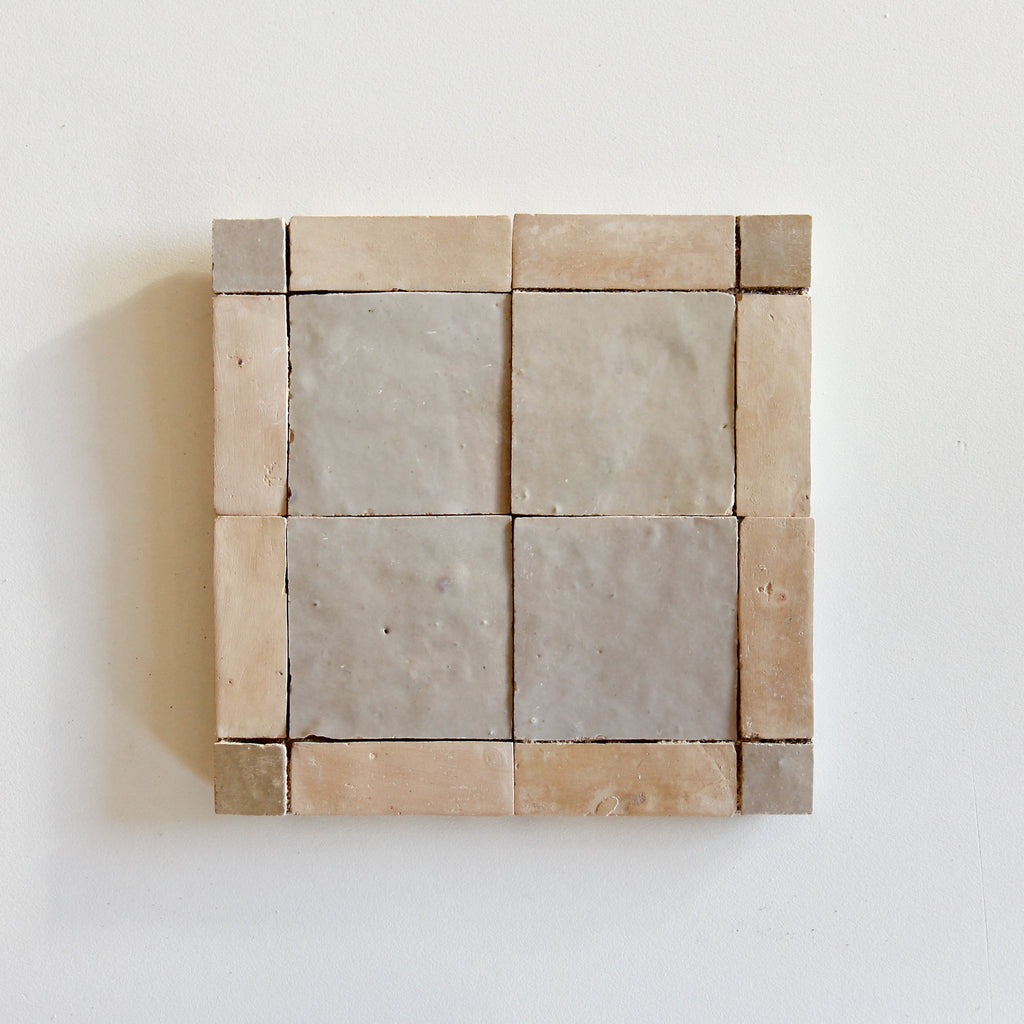 Moroccan Zellige Palacio Mosaic Clay + Latte + Oat by Tiles of Ezra