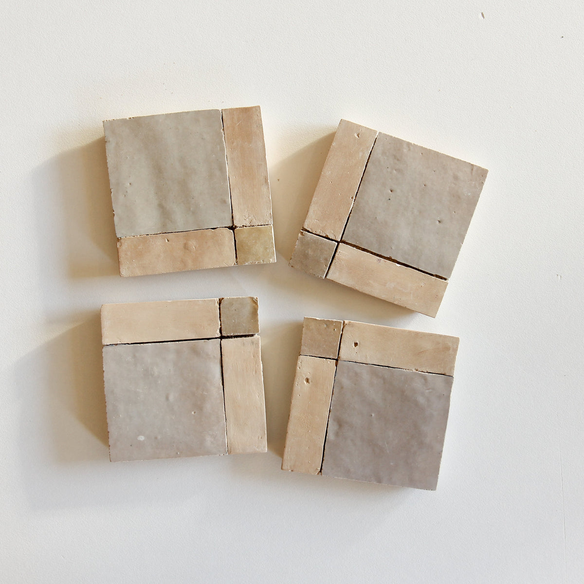 Moroccan Zellige Palacio Mosaic Clay + Latte + Oat by Tiles of Ezra