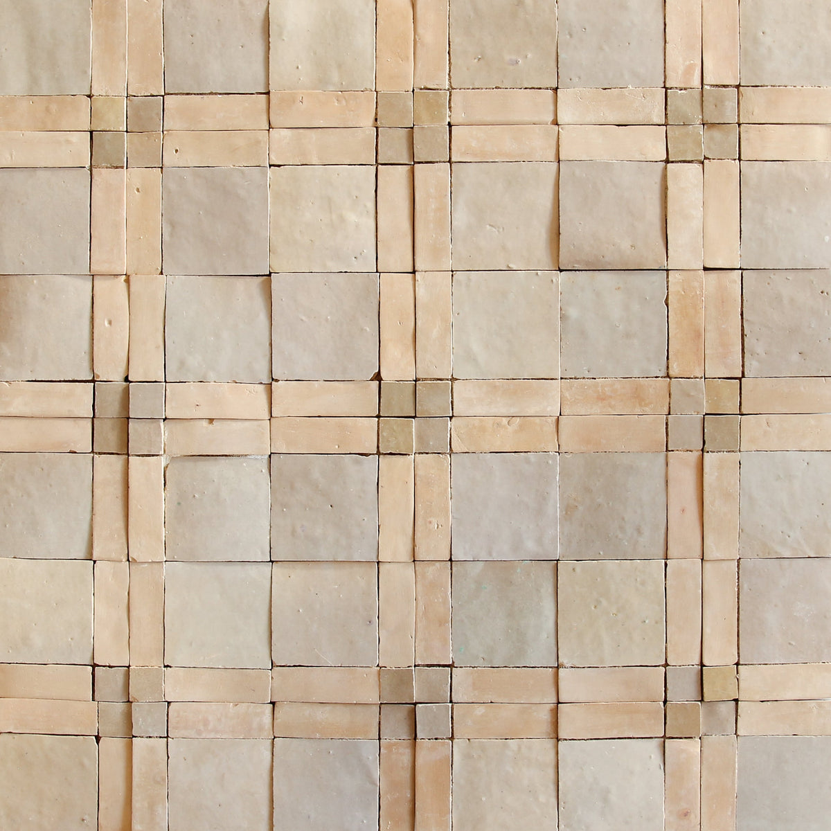 Moroccan Zellige Palacio Mosaic Clay + Latte + Oat by Tiles of Ezra