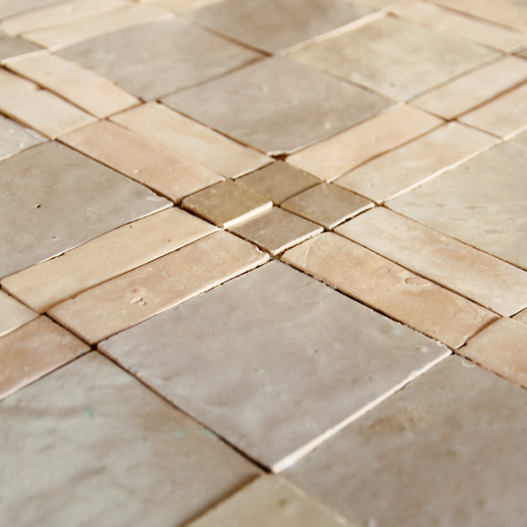 Moroccan Zellige Palacio Mosaic Clay + Latte + Oat by Tiles of Ezra
