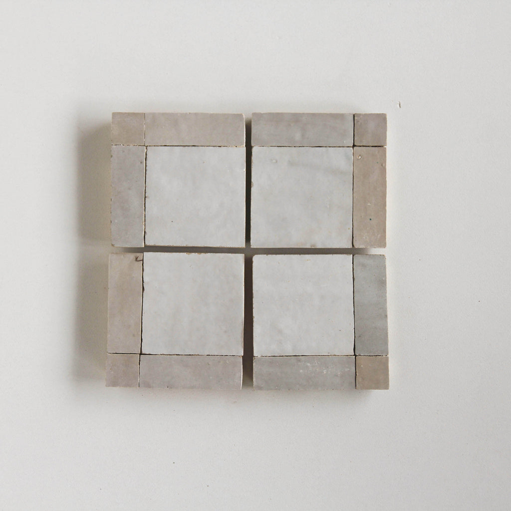 Moroccan Zellige Palacio Mosaic Snow + Dust by Tiles of Ezra