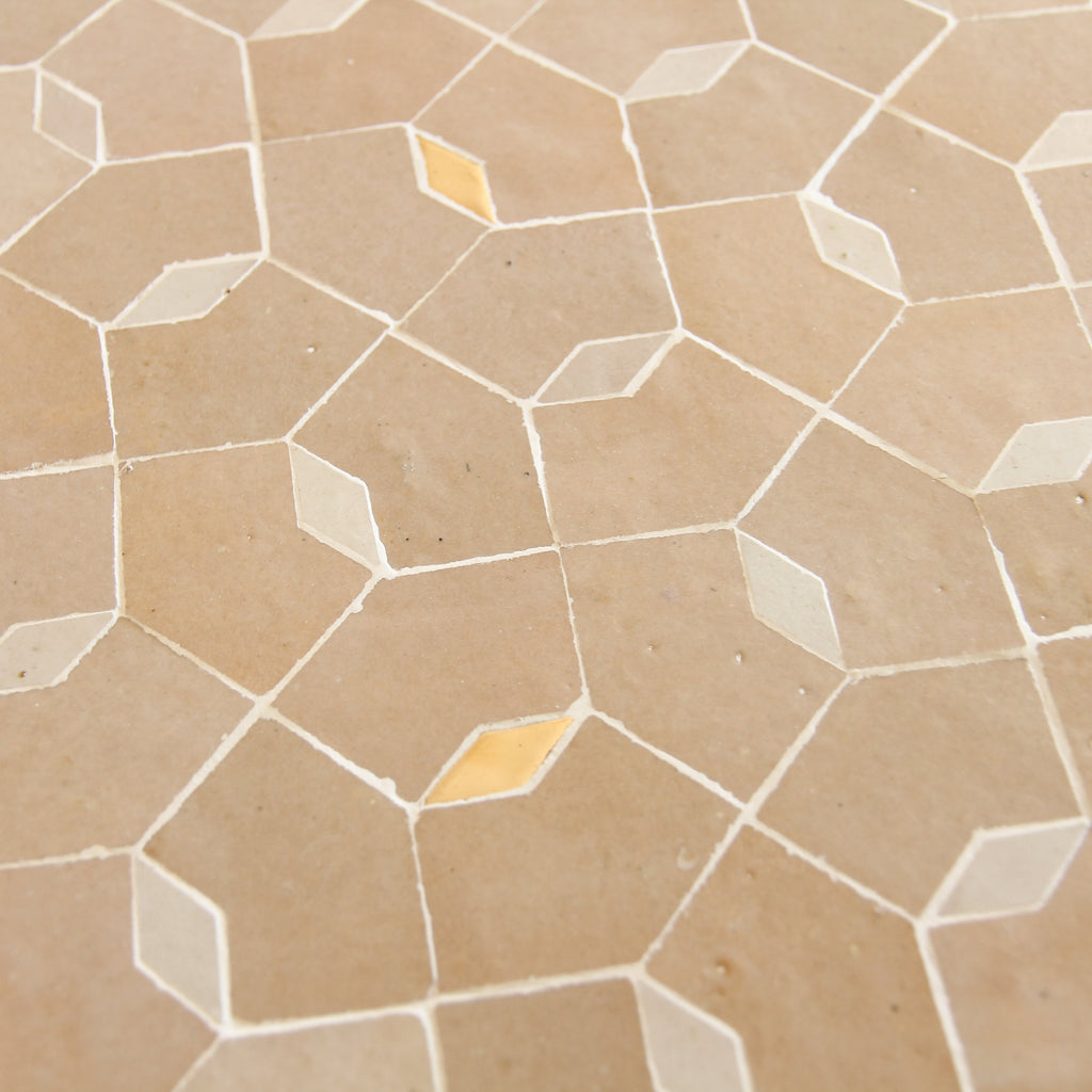 Moroccan Zellige Dorada Mosaic Dust + Latte + Oro by Tiles of Ezra