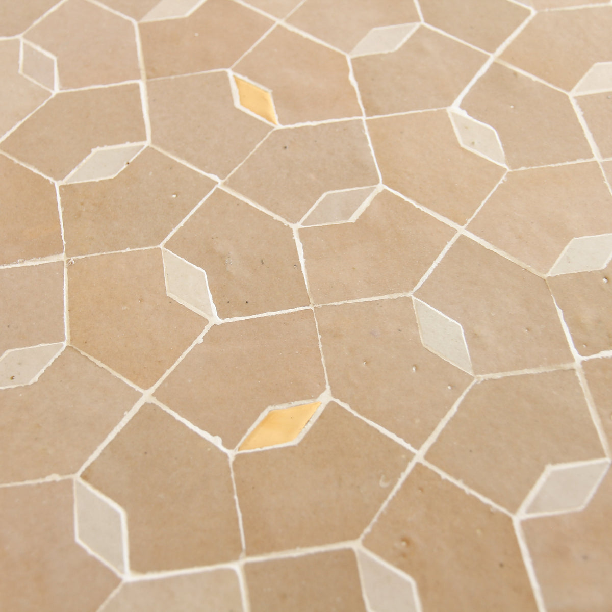 Moroccan Zellige Dorada Mosaic Dust + Latte + Oro by Tiles of Ezra