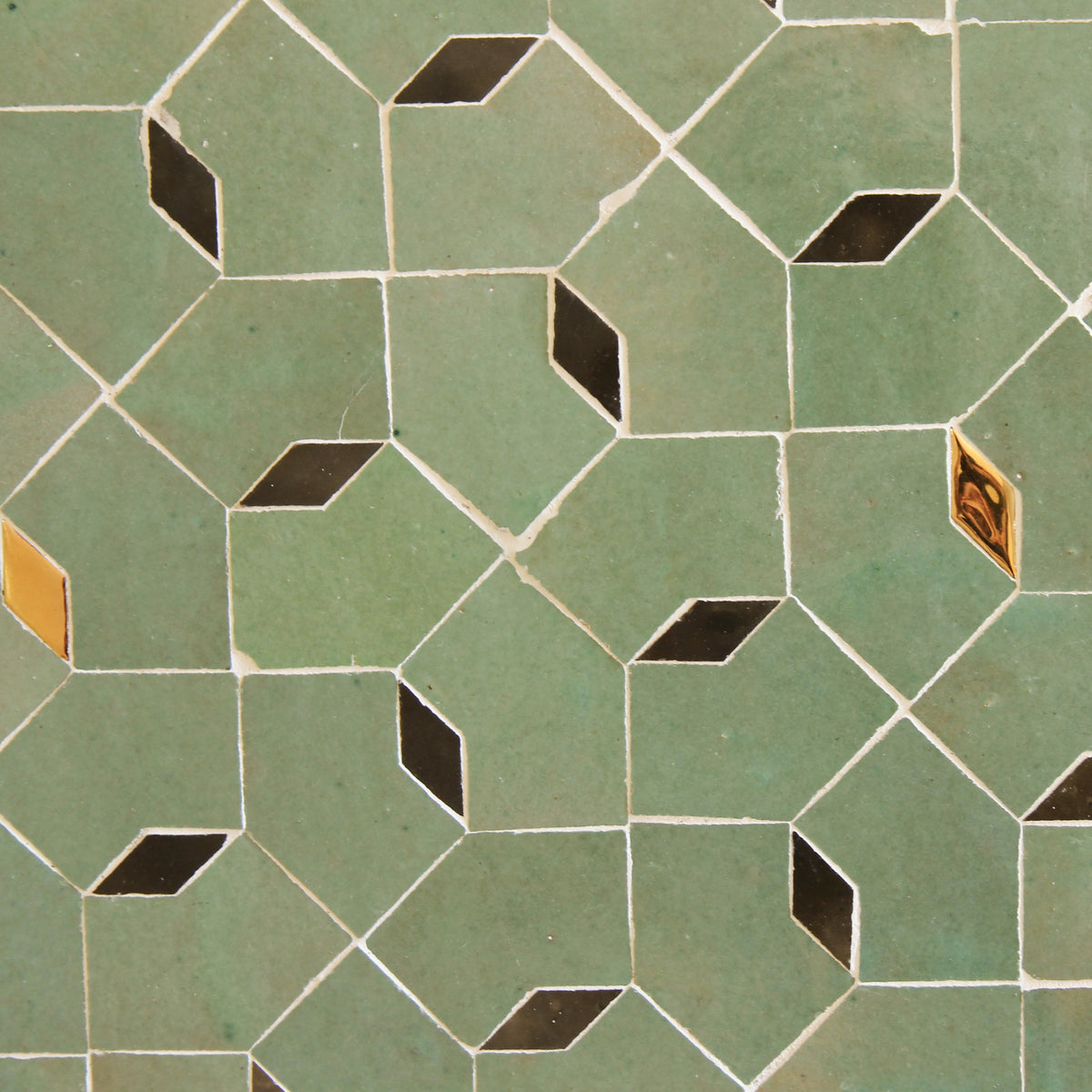 Moroccan Zellige Dorada Mosaic Avocado + Oliva + Oro by Tiles of Ezra