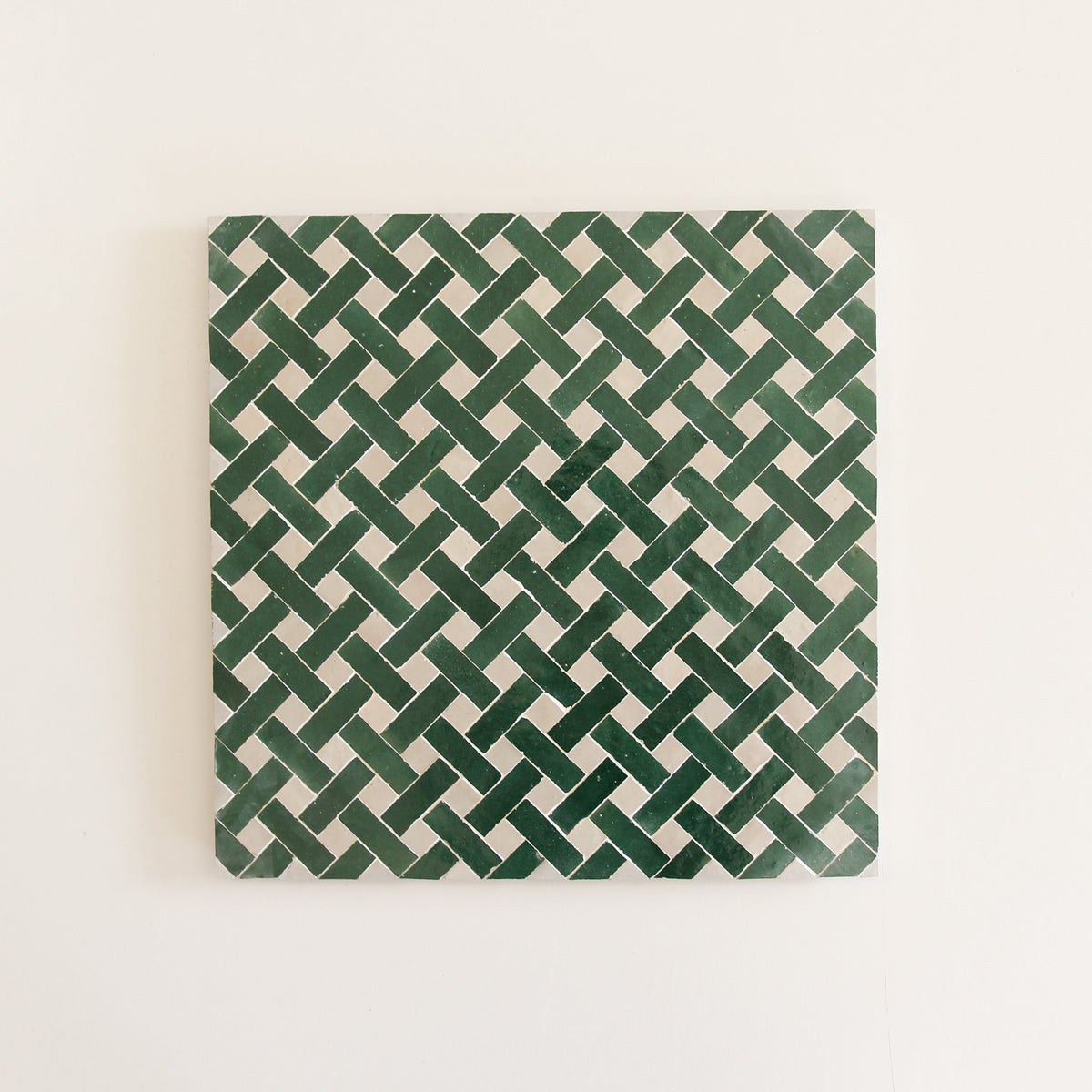 Moroccan Zellige Espiga Mosaic Dust + Forest by Tiles of Ezra