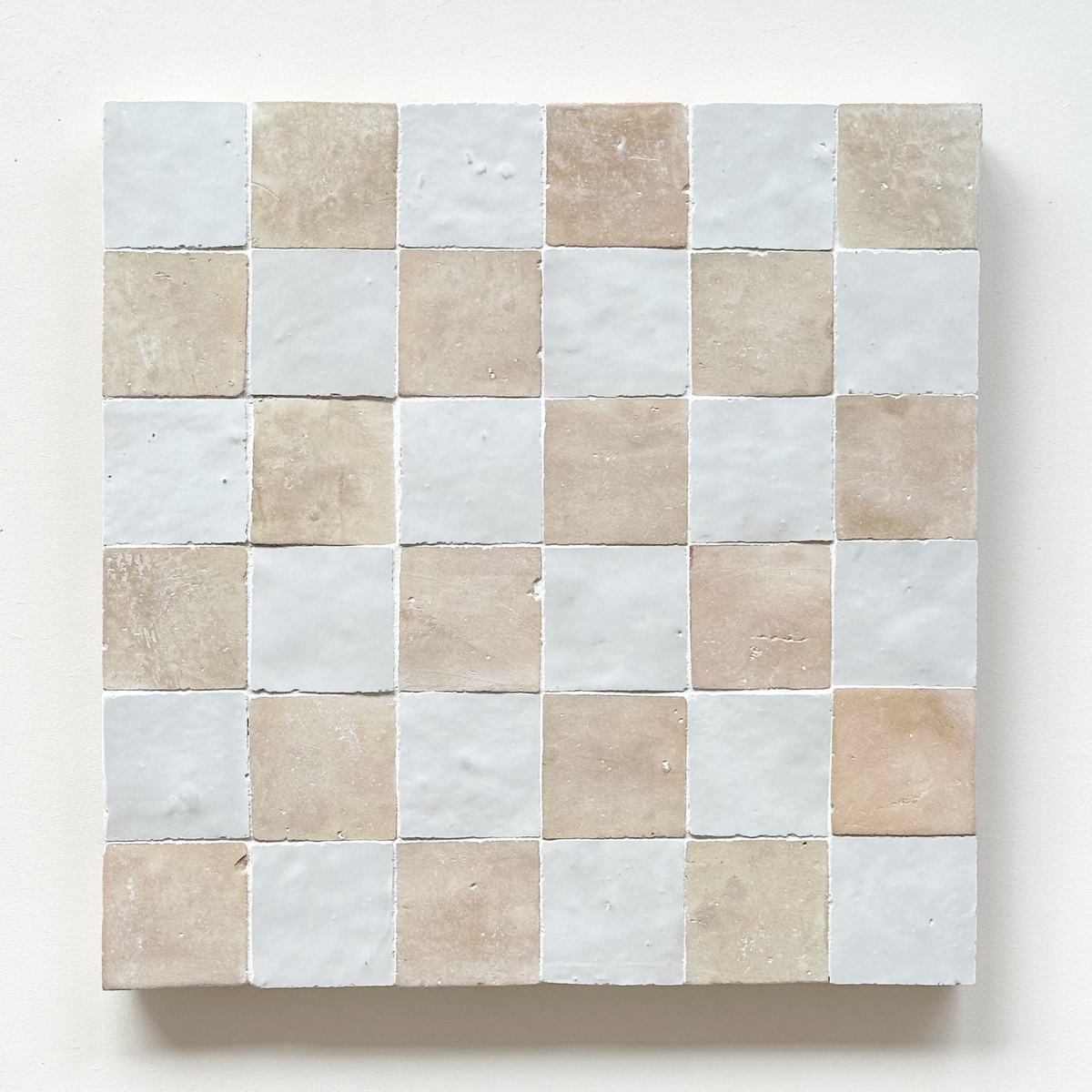 Moroccan Zellige Liston Mosaic Snow + Clay by Tiles of Ezra