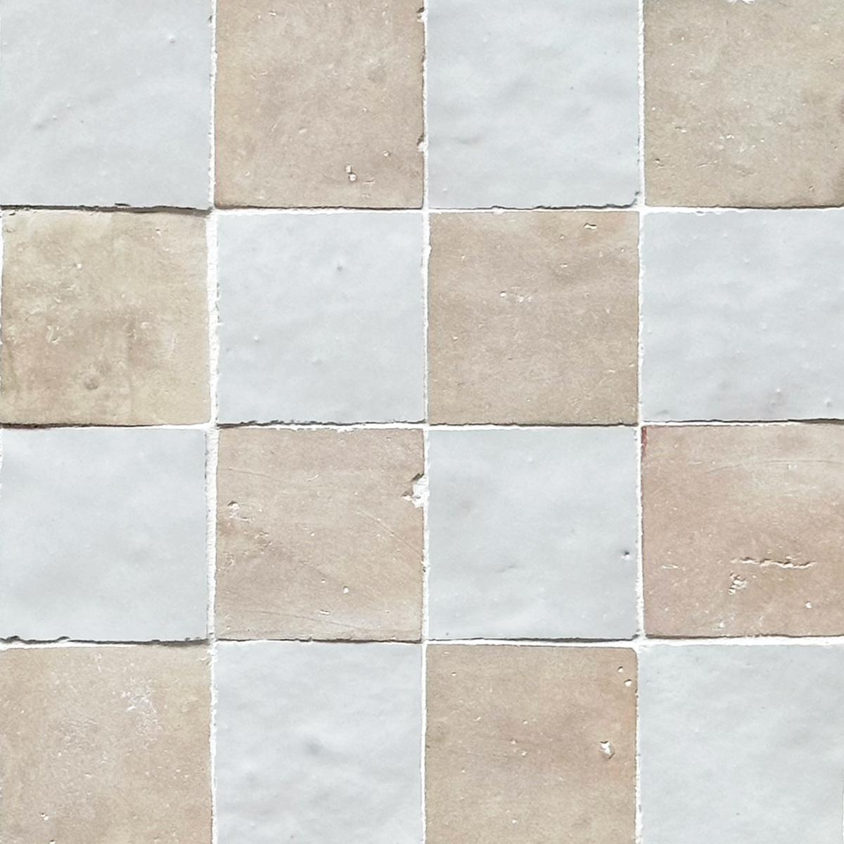 Moroccan Zellige Liston Mosaic Snow + Clay by Tiles of Ezra