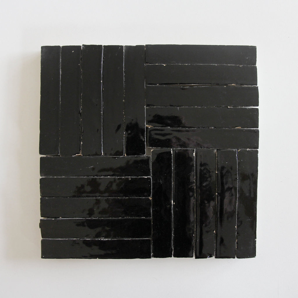 Moroccan Zellige Skinny Bejmat Black by Tiles of Ezra