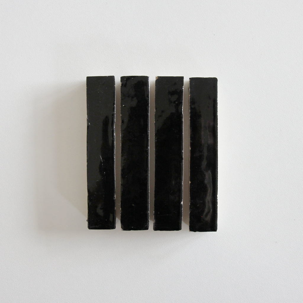Moroccan Zellige Skinny Bejmat Black by Tiles of Ezra
