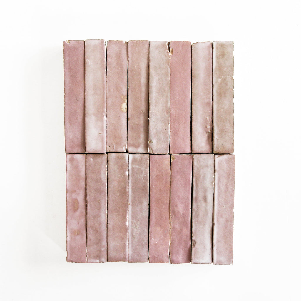 Moroccan Zellige Skinny Bejmat Moroccan Pink by Tiles of Ezra