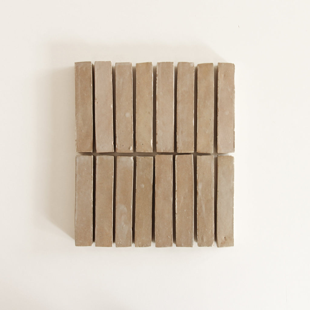Moroccan Zellige Skinny Bejmat Latte by Tiles of Ezra