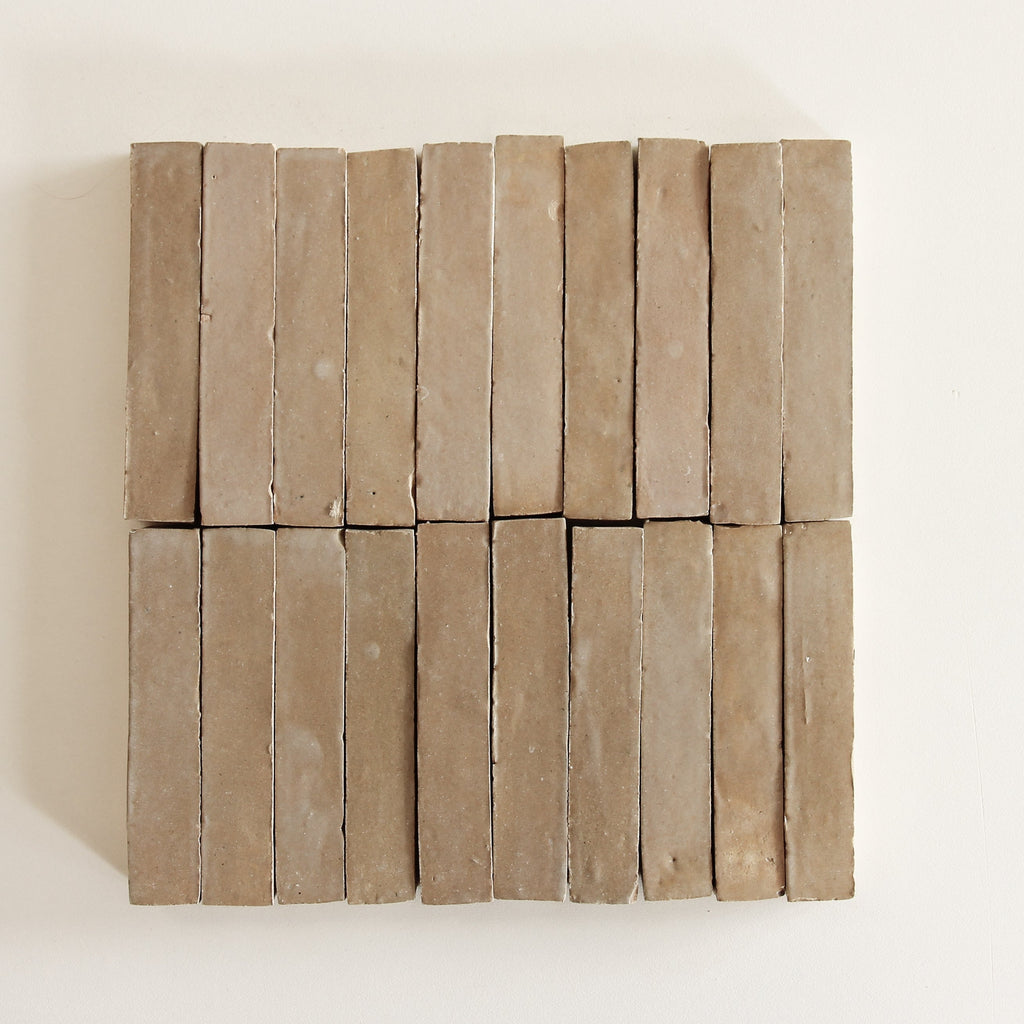 Moroccan Zellige Skinny Bejmat Latte by Tiles of Ezra