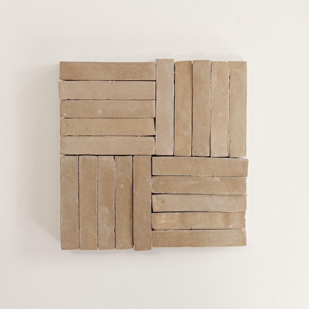 Moroccan Zellige Skinny Bejmat Latte by Tiles of Ezra