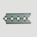 Moroccan Zellige Friso Border Mosaic Avocado + Snow + Peacock by Tiles of Ezra