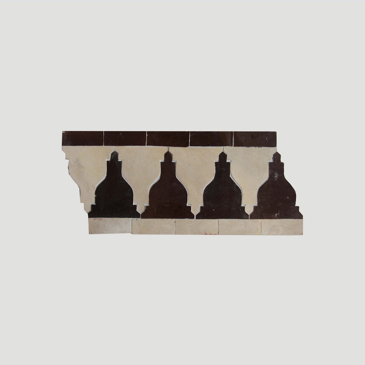 Moroccan Zellige Cenefa Border Mosaic Clay + Chocolate by Tiles of Ezra