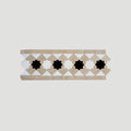 Moroccan Zellige Franja Border Mosaic Snow + Clay + Black by Tiles of Ezra