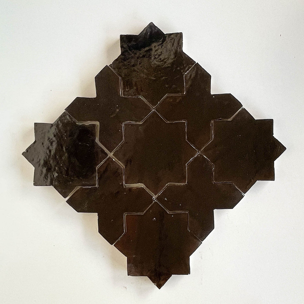 Moroccan Zellige Star + Cross Chocolate by Tiles of Ezra