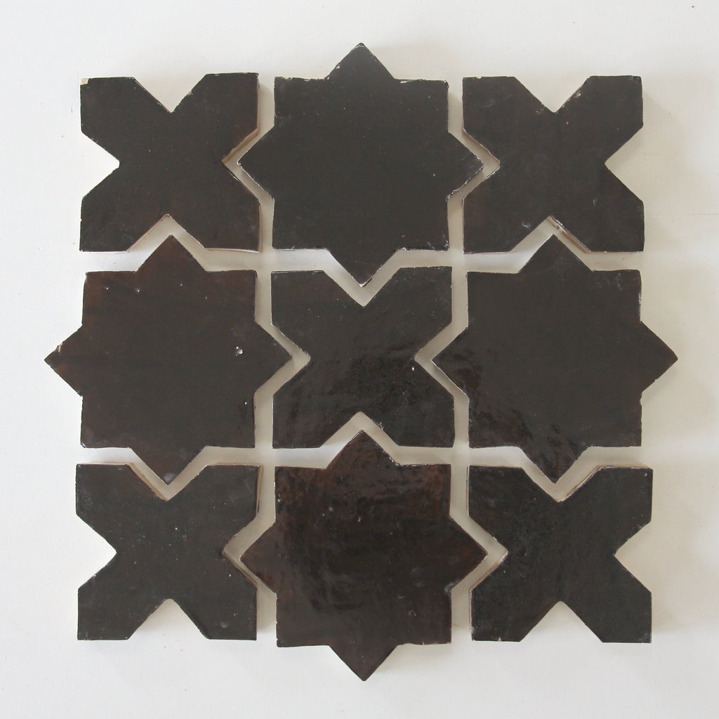 Moroccan Zellige Star + Cross Chocolate by Tiles of Ezra