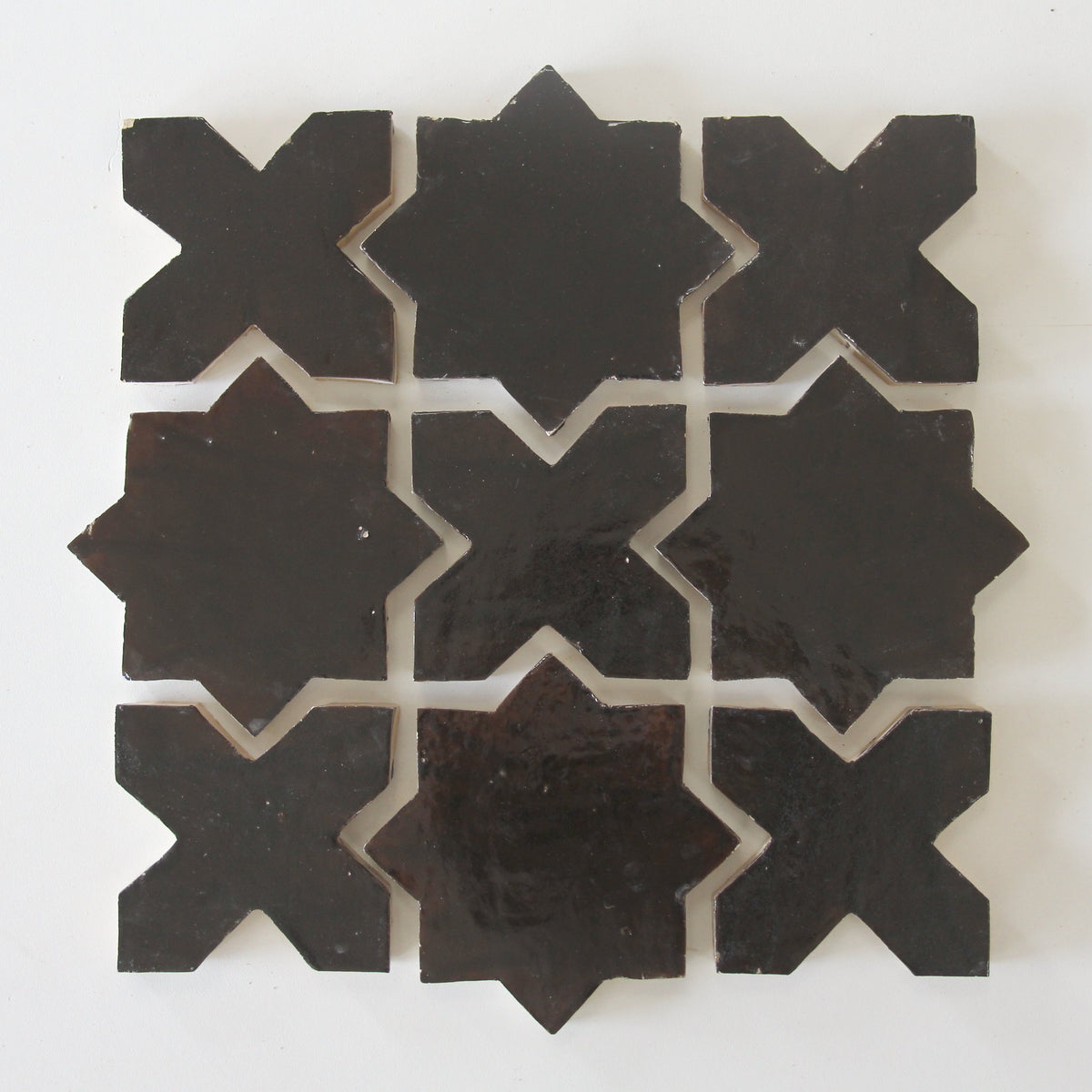 Moroccan Zellige Star + Cross Chocolate by Tiles of Ezra