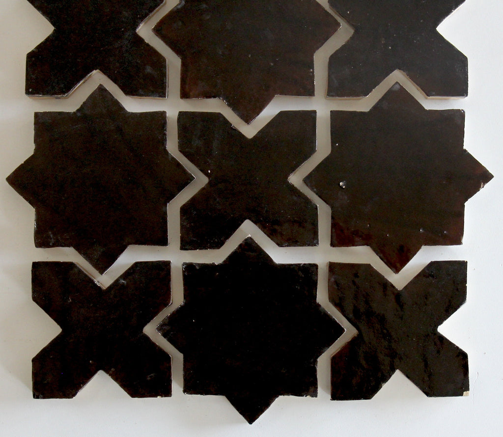 Moroccan Zellige Star + Cross Chocolate by Tiles of Ezra