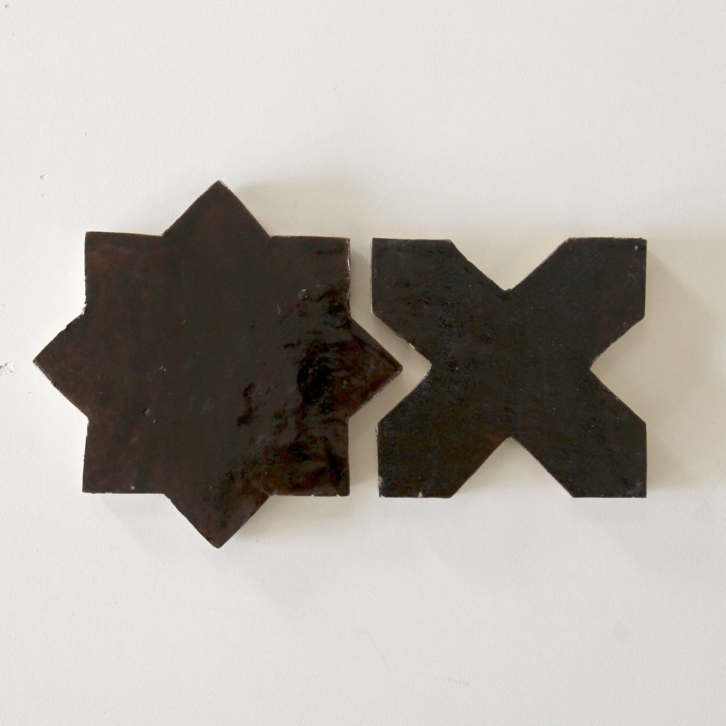 Moroccan Zellige Star + Cross Chocolate by Tiles of Ezra