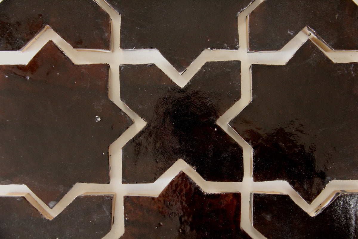 Moroccan Zellige Star + Cross Chocolate by Tiles of Ezra