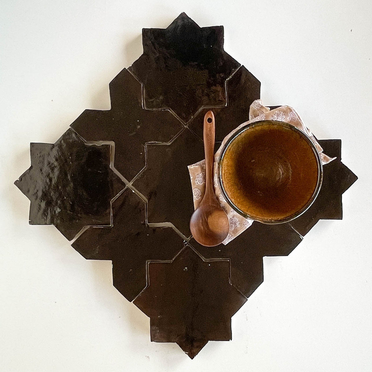 Moroccan Zellige Star + Cross Chocolate by Tiles of Ezra