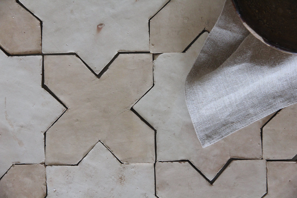 Moroccan Zellige Star + Cross Clay by Tiles of Ezra