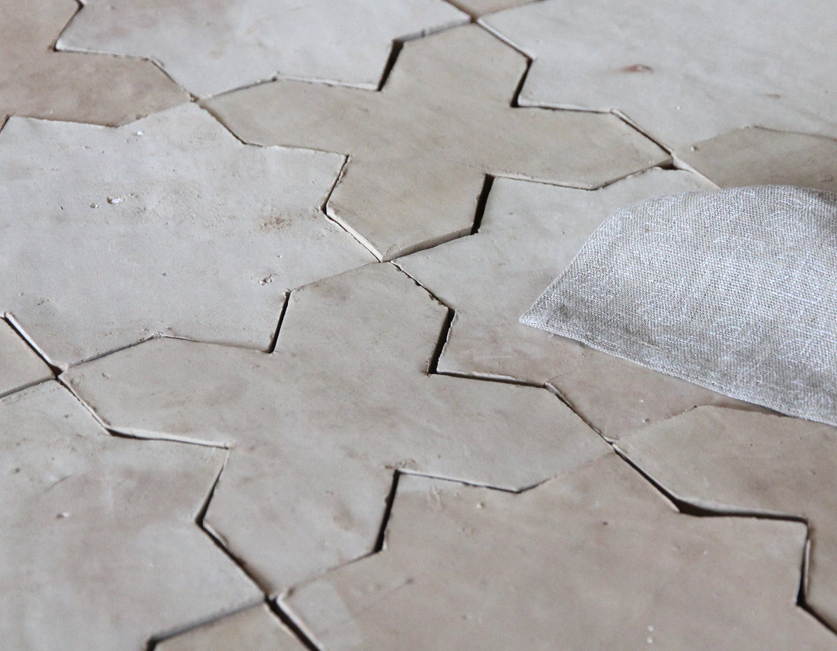 Moroccan Zellige Star + Cross Clay by Tiles of Ezra