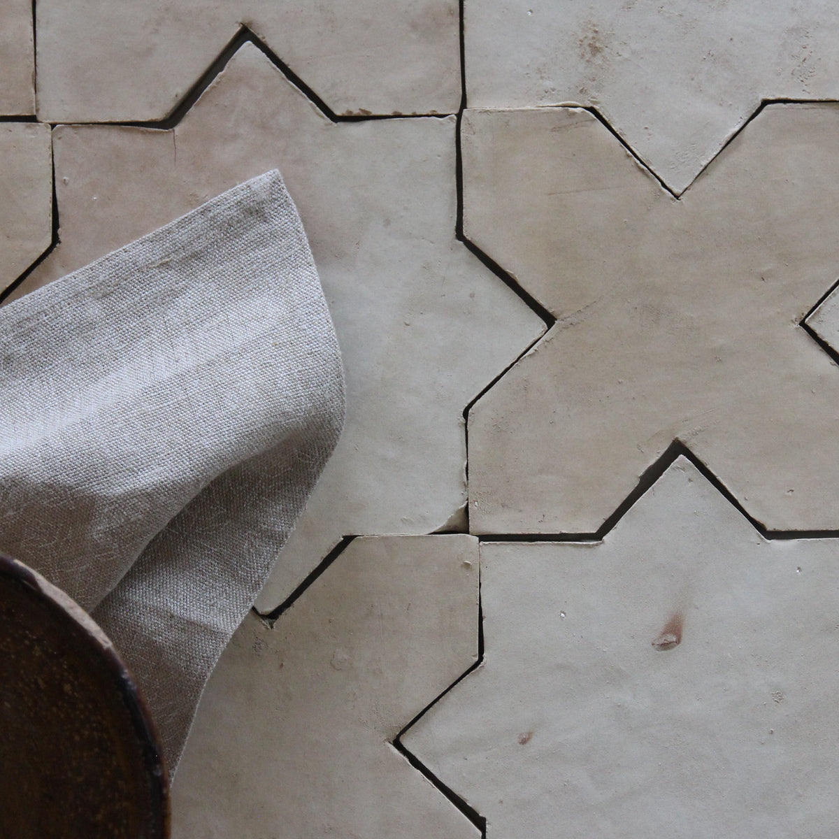 Moroccan Zellige Star + Cross Clay by Tiles of Ezra