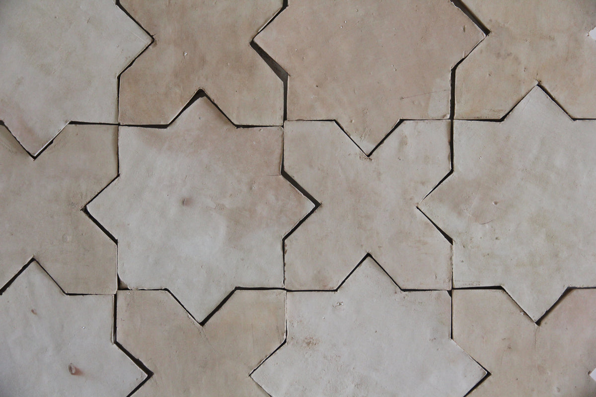 Moroccan Zellige Star + Cross Clay by Tiles of Ezra