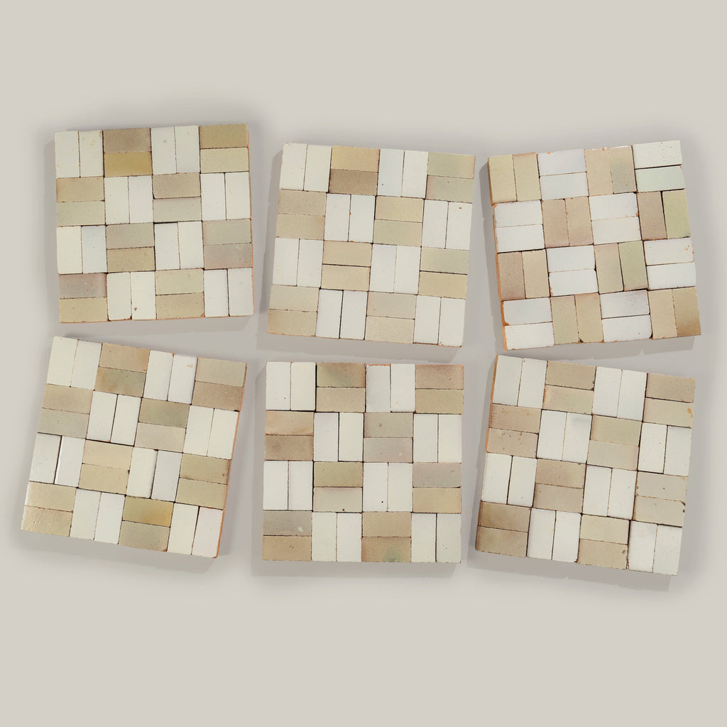Tierra Checker Cream Nieve by Tiles of Ezra