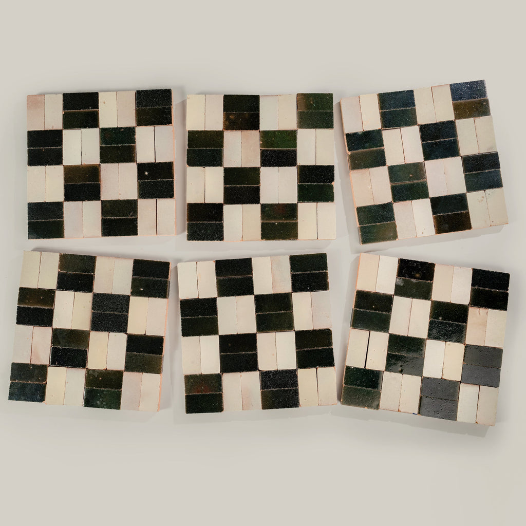Tierra Checker Cream Oscuro by Tiles of Ezra
