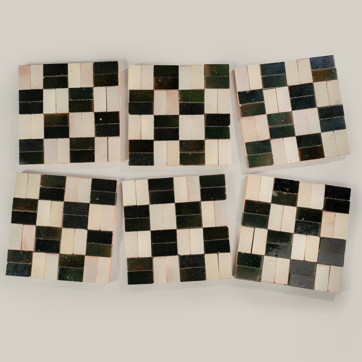 Tierra Checker Cream Oscuro by Tiles of Ezra