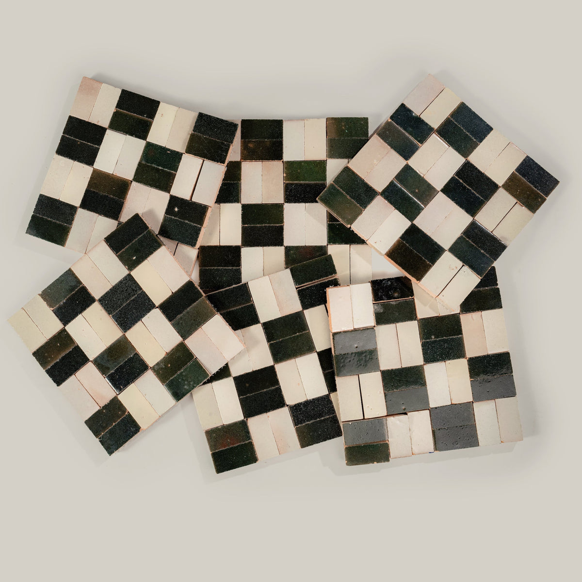 Tierra Checker Cream Oscuro by Tiles of Ezra