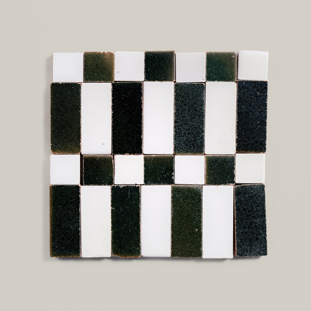 Tierra Plaid Nieve Oscuro by Tiles of Ezra