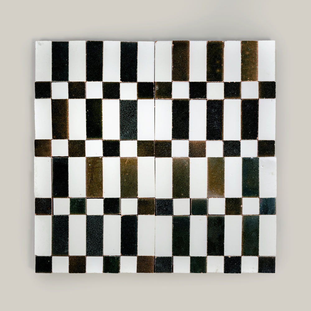 Tierra Plaid Nieve Oscuro by Tiles of Ezra
