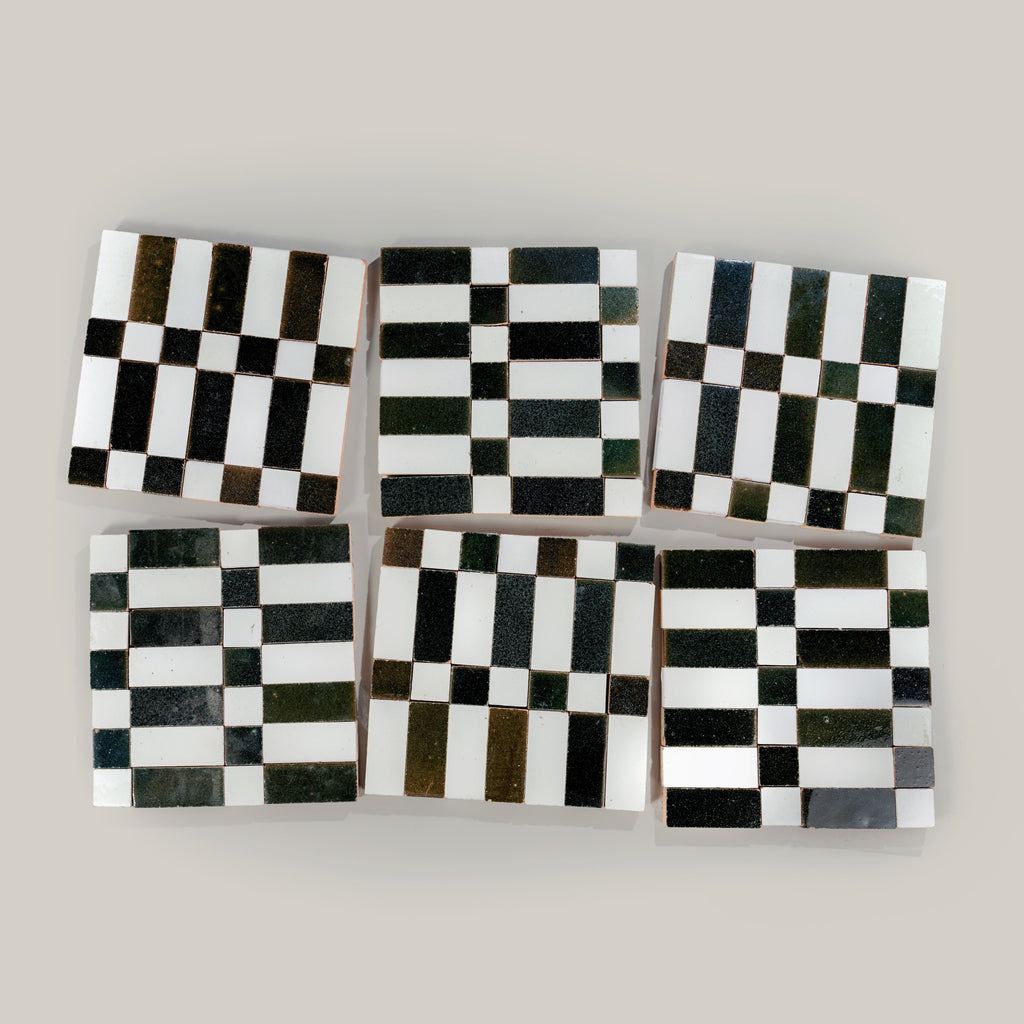 Tierra Plaid Nieve Oscuro by Tiles of Ezra